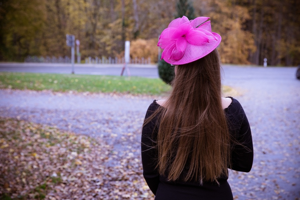 Fascinator Haarschmuck Hüte Damen Kopfschmuck Haarreif Anlasshüte elegant Pink