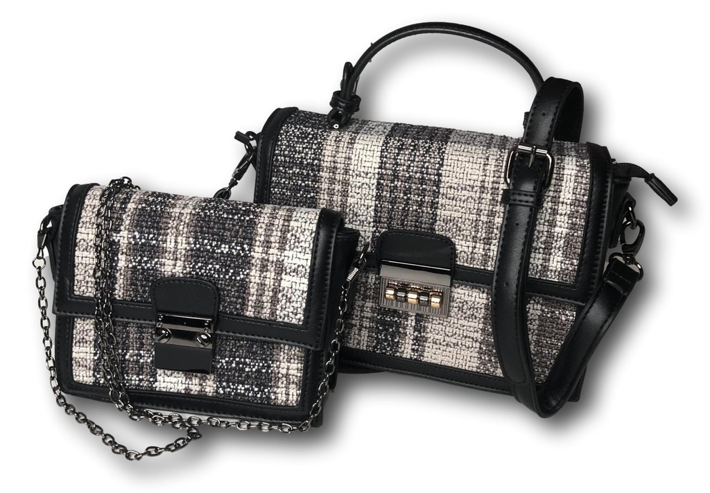 Damentasche Handtasche Umhängetasche Doppeltasche Clutch Messengertasche Black