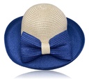 Knautschbarer Damenhut Hut Sommerhut Strohhut mit blauem Schleifband von Hawkins